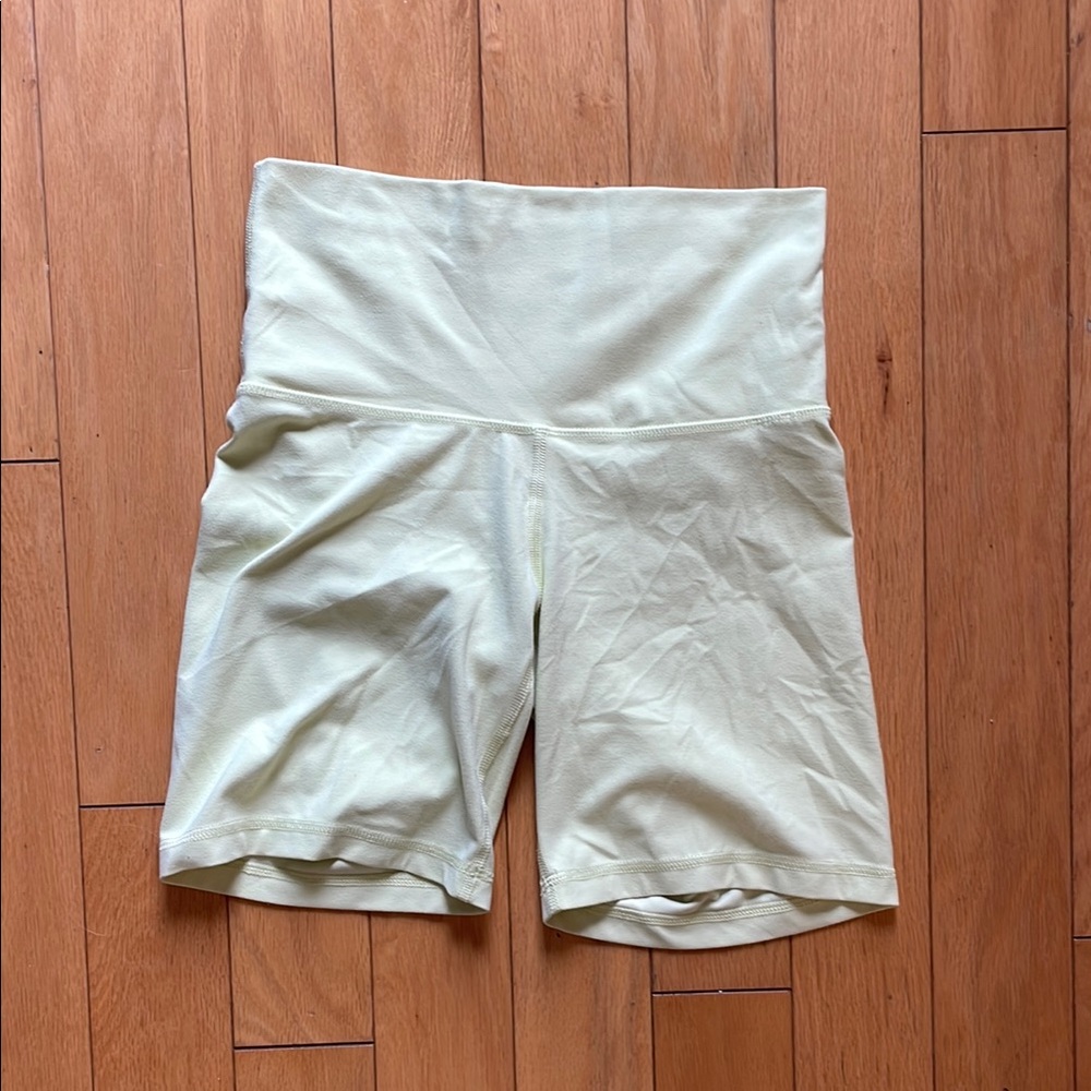 Yellow High-Waisted Bike Shorts with Stretchy Fit - Bought at Aritzia